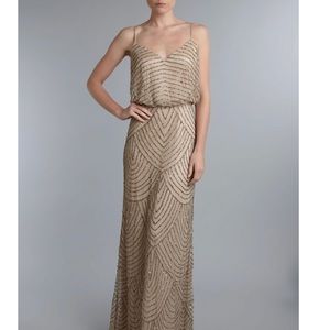 Adrianna Papell art deco beaded maxi gown